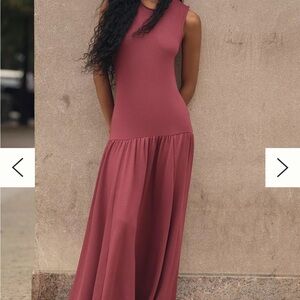 Daily Practice by Anthropologie Sleeveless Drop-Waist Midi Dress